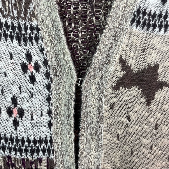 Free People Americana Bandana Hooded Long Duster Cardigan Sweater Size Medium - Picture 6 of 15